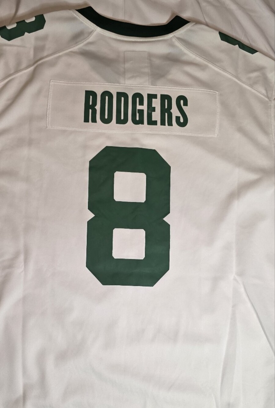 Nike Aaron Rodgers NFL White Men's Jersey with Dark Green Graphic '8' Size 3XL